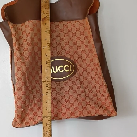 Vintage Gucci Orange and Brown Tote Dust Bag - Picture 10 of 11